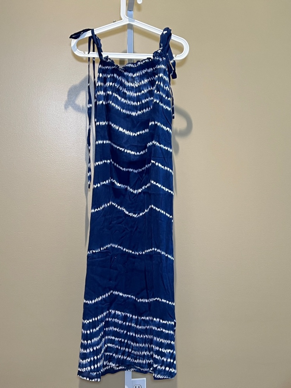 Ex Voto Navy Blue Tie-Dye Maxi Dress